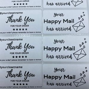 500 labels / 250 Happy Mail & 250 Custom Thank You Labels Personalized Stickers